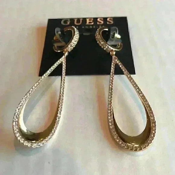 Guess new Pave lined Dangle Earrings - Picture 4 of 8